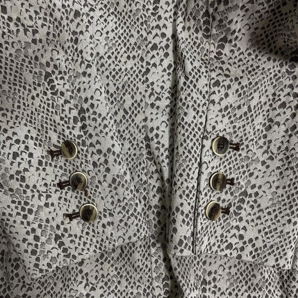 E3 By Etcetera Snake Print Blazer Jacket Size 4 Brown & White Career Wear - Picture 8 of 8